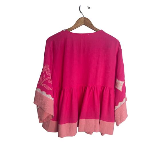 Oddi boho-chic embroidered peplum top - Picture 2 of 16